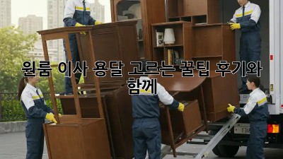 원룸 이사, 용달 고르는 꿀팁! 후기와 함께